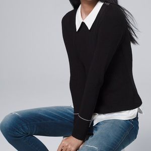 WHBM Large Luxe Tipped Cashmere Twofer - NWT